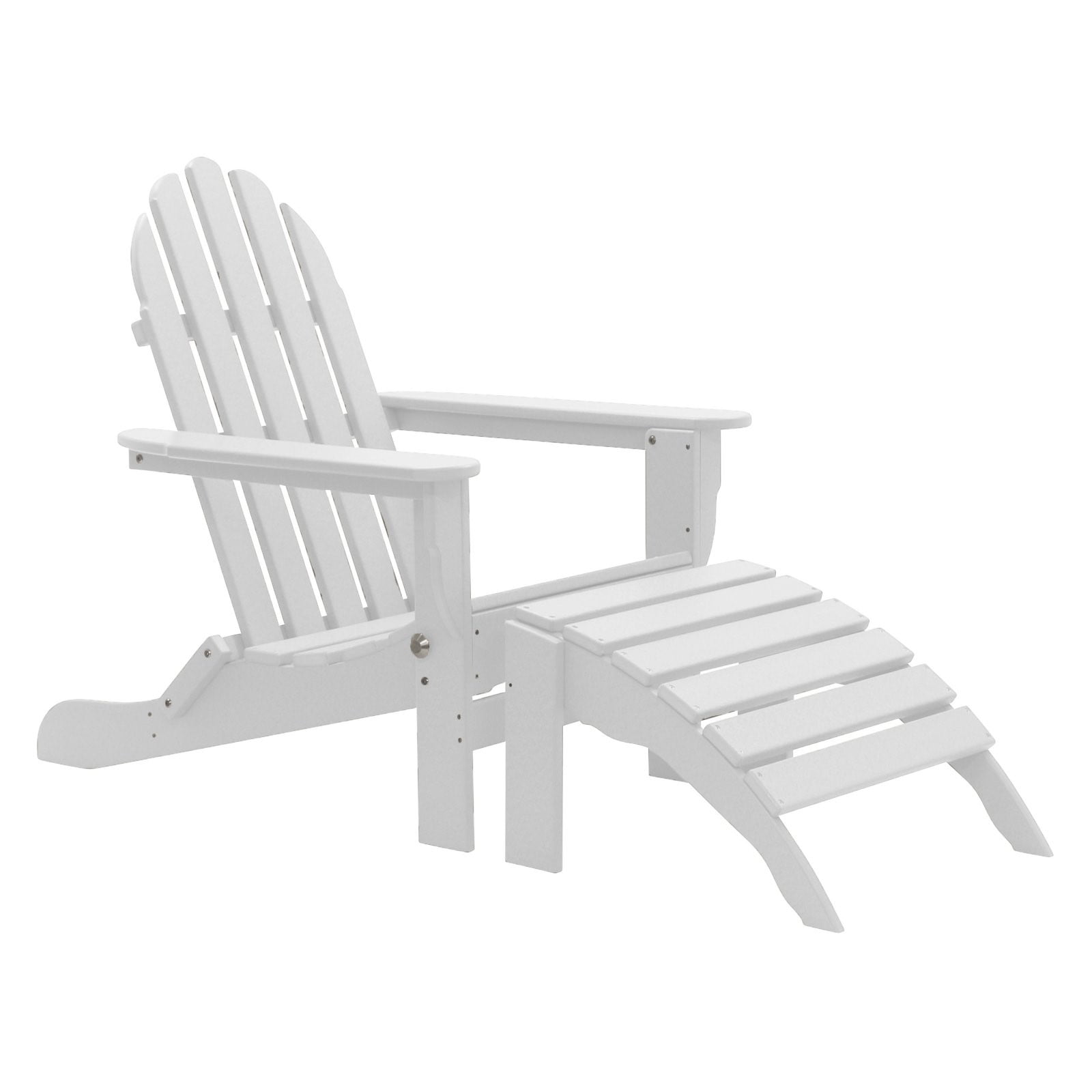 white adirondack chair with ottoman