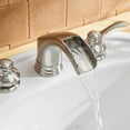 thumbnail image 4 of BWE Widespread Bathroom Faucet Brushed Nickel 2-Handle 3 Holes 8 inch Waterfall Bathroom Faucet with Pop Up Drain Assembly with Overflow Lavatory Basin Vanity Sink Mixer Tap Supper Line Lead-Free, 4 of 8