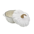thumbnail image 3 of Smith & Clark 4 Quart Pumpkin Enameled Cast Iron Dutch Oven Casserole Pot with Lid, White, 3 of 14