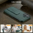 thumbnail image 5 of Mangetic Case for Apple iPhone 16, Foldable Kickstand Slim Fit Back Cover Compatible with Car Mount Drop Protective Shockproof Phone Case for iPhone 16, Green, 5 of 6