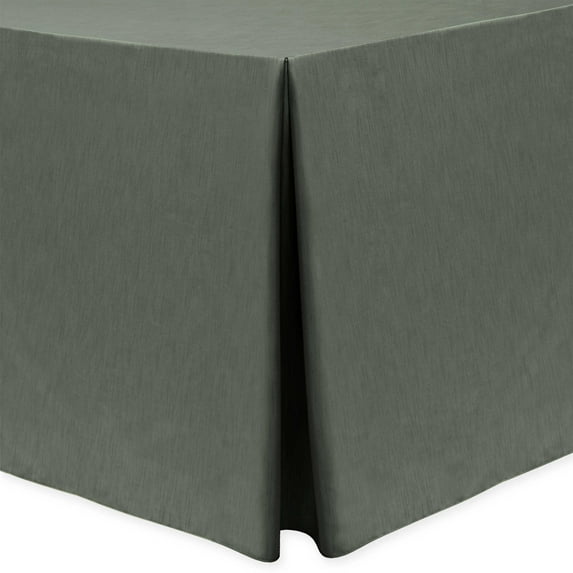 Ultimate Textile (2 Pack) Shantung - Majestic 4 ft. Fitted Tablecloth - for 24 x 48-Inch Banquet and Folding Rectangular Tables 36" High, Charcoal Grey