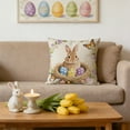 thumbnail image 3 of Happy Easter Pillow Covers 2 Pack 18 x 18 Inch Easter Decorations Bunny Bless Our Home Cushion Case Decoration for Sofa Couch, 3 of 5