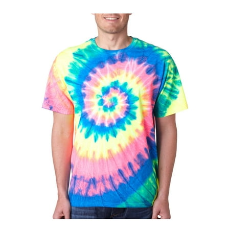 Gildan Men's Colorful Tie-Dye Rainbow Swirl T-Shirt, Style