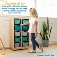 thumbnail image 5 of ECR4Kids 10 Cubby Mobile Tray Storage Cabinet, 5x2, Classroom Furniture, Natural, 5 of 10