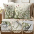 thumbnail image 6 of Spring Floral Pillow Covers 16x16 Inch Set of 2 Sage Green Herbs Yellow Flowers Botanical Decorative Throw Pillows Summer Leaves Pillow Cases Farmhouse Home Decor For Cushion Couch Sofa Outdoor, 6 of 6
