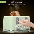 thumbnail image 4 of LONGDEEM 4 Slice Toaster, Stainless Steel Toaster with 6 Browning Options, 1.6''Wide Slots with Cancel/Defrost/Reheat Functions, High Lift Lever, Dual Controls, Green, 4 of 8