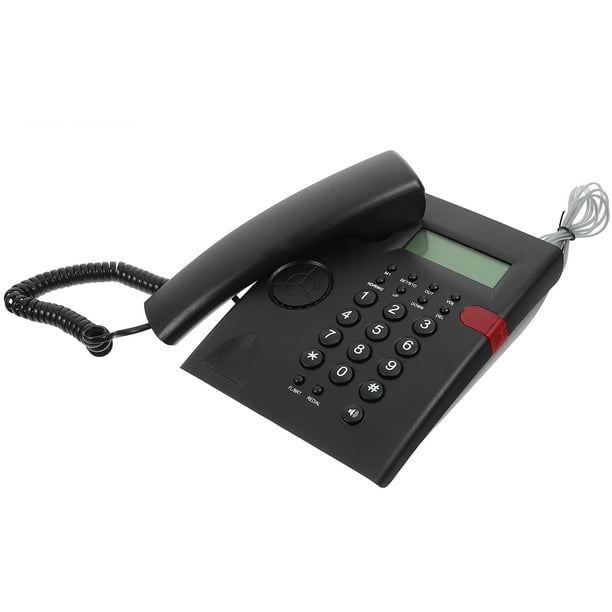 KAKOWELY 1Jgo Teléfono De Sobremesa Con Cable Y Botones Grandes Color Negro Ideal Para Oficina