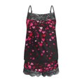 thumbnail image 4 of Womens Cami Pajama Sets Cute Print Tank Top Pjs and Shorts Camisole Lounge Set Sexy Lace Trim Sleepwear, 4 of 5