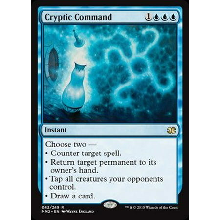 - Cryptic Command - Modern Masters 2015, A single individual card from the Magic: the Gathering (MTG) trading and collectible card game (TCG/CCG). By Magic: the
