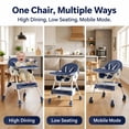 thumbnail image 2 of XunKA 4-in-1 Baby High Chair, Convertible Feeding Chair for Infant with Double-Layer Dinner Plate and Toy Rack for 6 Months to 3 Years, Blue, 2 of 16