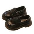 thumbnail image 2 of Trushoes Girls Black Slip On Loafers - PU Round Toe School Shoes, Easy Clean Durable for 3.5-10.5 Years,Size 33, 2 of 9