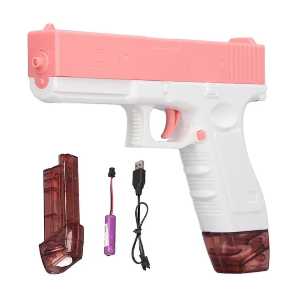 Electric Automatic Water Fighting Toy Long Range One Button High Capacity Summer Water Toy for Adults Kids Pink