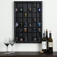 thumbnail image 3 of Gallery Solutions Wall Mounted Shot Glass Display Cabinet Case, Black, 26.2" x 2.7" x 17.9", 3 of 6