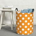 thumbnail image 6 of Daiia Orange And White Polka Dot Round Laundry Basket with Handles Thickened Waterproof Circular hamper,Dirty Clothes Storage Basket for Bedroom,Bathroom,College Dorm-, 6 of 6