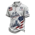 thumbnail image 2 of We Will Never Forget 911 Golf Polos for Men 9/11 25th Anniversary Shirt Memorial Day Patriotic Vintage Mens T-Shirts Gray L, 2 of 4