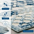 thumbnail image 2 of Modway Reflect Giada Distressed Vintage Abstract Diamond Moroccan Trellis 5x8 Indoor and Outdoor Area Rug, Ivory and Blue, 2 of 6