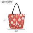 thumbnail image 5 of FORMRS Womens Canvas Tote Bag with Zipper Inner Pocket Shoulder Handbag, Christmas Ornaments Pattern, 5 of 7
