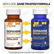 NATURAL STACKS Dopamine Brain Food - 650mg L-Tyrosine Supplement - Dopamine Supplement for Focus & Mental Drive - Supports Mental Energy - Neurotransmitter Support with B Vitamins - 60 Capsules