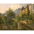thumbnail image 2 of Ludwig Halauska 18x15 Black Ornate Wood Framed Double Matted Museum Art Print Titled - A Garden Idyll (1849), 2 of 5