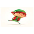 thumbnail image 4 of Elf Ceramic Toothbrush Holder, Little Boy Holding a Present Jumping up Holiday, Decorative Versatile Countertop for Bathroom, 4.5" X 2.7", Fern Green Vermilion, 4 of 4