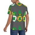 thumbnail image 2 of Zufioo Spring St Patrick’S Day Irish Gnomes Print Men's Baseball Short Sleeve, Moisture Wicking Button-Down Hip Hop Tee-4X-Large, 2 of 7