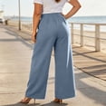 thumbnail image 6 of hlysgo Women's Wide Leg Pants Elegant High Waisted Asymmetrical Pant Business Casual Dress Trousers with Pockets Gray,XL, 6 of 6