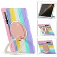 thumbnail image 3 of Dteck Samsung Galaxy Tab S8 Ultra Case 14.6 inch 2022 with Ring Stand, Heavy Duty 360 Rotating Multi-Functional Grip Stand Rugged Shockproof Fully-Body Rugged Cover, Rainbow Pink, 3 of 8