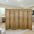 thumbnail image 6 of Hofitlead 6 Panel Carved Wood Room Dividers 5.6FT Room Divider Folding Privacy Screen Freestanding Wooden Screen Room Divider Room Separation for Bedroom Living Room Office Restaurant(Natural Color), 6 of 8