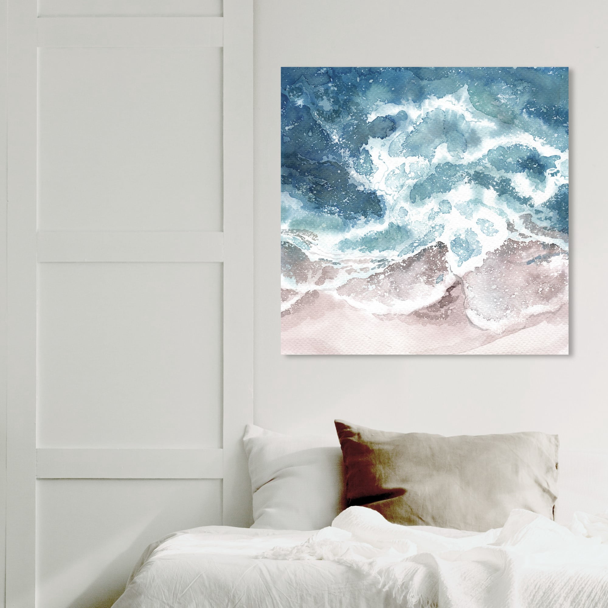 Wynwood Studio 'Seaside Waves' Nautical and Coastal Wall Art Canvas Print - Blue, Brown, 20" x 20"