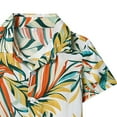 thumbnail image 5 of LNMQLPDBS Boys Hawaiian Shirt Tropical Botanical Print Short Sleeve T Shirts Toddler Button Down Lapel Shirt Summer Trendy Loose Casual Tops for Kids E 7 Years, 5 of 5