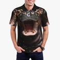 thumbnail image 1 of Balery Playful Baby Hippo Splash Camisa Polo de Hombre con Estampado, de Manga Corta y Tejido Medio, Camisa Tipo Golf Polo-Small, 1 of 6