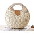 thumbnail image 2 of Women Shell Shape Straw Bag Rattan Woven Beach Handbags Summer Straw Tote Bag White, 2 of 5