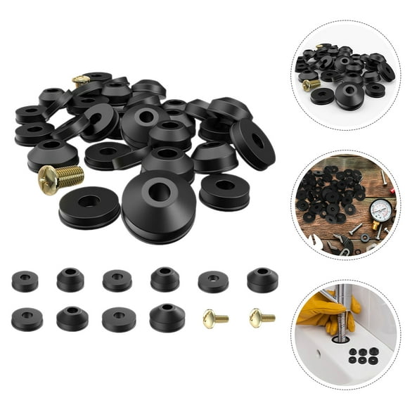 LEORX 1Set Black Faucet Washer Kit Outdoor Faucet Repair Part with Sturdy Construction