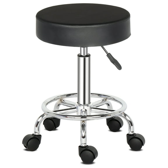 Round Stool Ha Ha Feet Rotation Bar Stool, Black