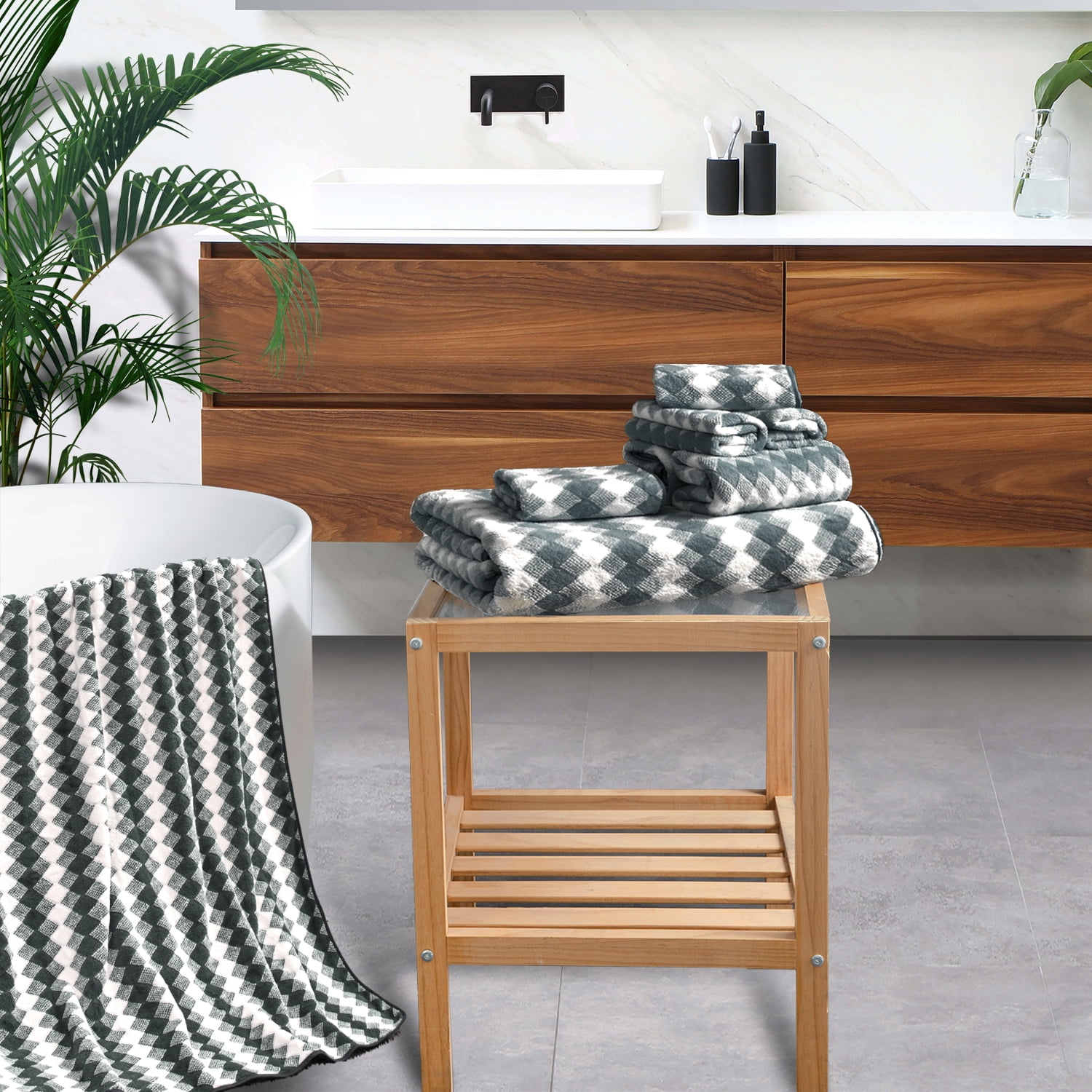 Green Essen 4 Pack Oversized Bath Towel 35 x 70 Inches Highly Absorbent Bath Sheets 600 GSM Soft Extra Large Bath Towel Sets Quick Dry Shower Towel for Bathroom Spa Hotel Gym Pool(Dark Gray)