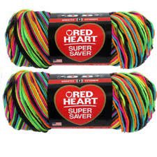 Multi Colored Heart Bulk Buy: Red Heart Super Saver E300 (2-pack) (Blacklight), Red Heart Super Saver Yarn is colored Blacklight. By Coats Clark ()