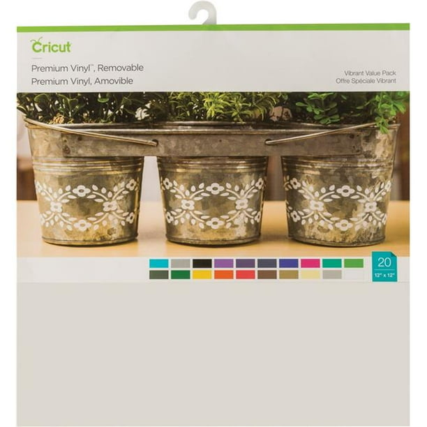 Cricut Premium Vinyl, Vibrant Sampler - 12"x12" 20 sheets - Walmart.com