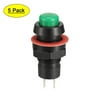 Uxcell 10mm Mounting Hole Green Latching Push Button Switch SPST NO 5 Pack
