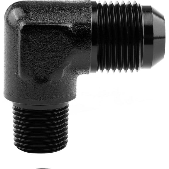 8AN to 3/8" NPT Male 90 Degree Fitting Adapter Aluminum