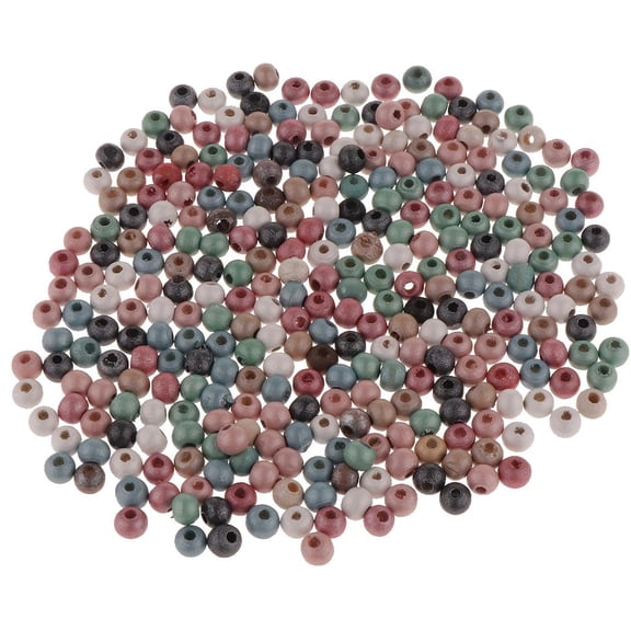 200pcs/ 300pcs Lots Large Hole Wooden Beads Jewelry Making Spacer Beads Colorful 6mm 300pcs