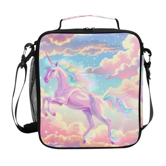 ALAZA Unicorn Running on Sky Lunch Box Insulated Lunch Bag Reusable Thermal Cooler Tote School Picnic