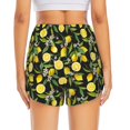 thumbnail image 2 of Lsque Lemon Fruits Flowers Leaves Printed Women's Running Shorts with Liner Pockets,Elastic Quick Dry Workout Athletic Gym Yoga Shorts,Womens High Waist Shorts-X-Large, 2 of 9