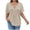 Khaki, variant on Plus Size Short Sleeve Tops Women Loose Fit Soft Ribbed Knit Casual V Neck Tunic T-shirts with Faux Pocket (3XL, Purple)