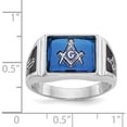 thumbnail image 5 of 14K White Gold Men's Masonic Ring (Size 10) Made In United States y4109m, 5 of 5