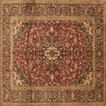 thumbnail image 1 of Ahgly Company Indoor Square Medallion Brown Traditional Area Rugs, 5' Square, 1 of 4
