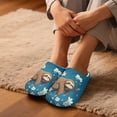 thumbnail image 5 of POLERO Cute Sloth Floral Print Closed Toe House Slippers for Woman Men Soft Cotton Indoor Shoes Memory Foam Slip On Bedroom Slippers, Size 4.5-5.5, 5 of 7