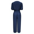 thumbnail image 5 of GILIGEGE Womens Jumpsuits Short Sleeve V Neck Dressy Casual Wide Leg Pants Romper 2025 Summer One Piece Outfits Loose Jumpsuits Rompers with Pockets Casual Wide Leg Pants Romper 2025 Summer Outfits, 5 of 5