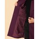 thumbnail image 5 of Abrigo De Invierno Elegante PaMujer Abrigo Largo De Un Solo Pecho Con Cuello Alto En Mitad Del Muslo Rojo púrpuM, 5 of 5