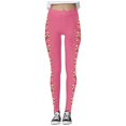 thumbnail image 4 of Fiaer Christmas Womens Legging Slim Fit Funny Graphic Yoga Pants High Waist Stretch Lifting Tummy Control Trousers Pink L, 4 of 5