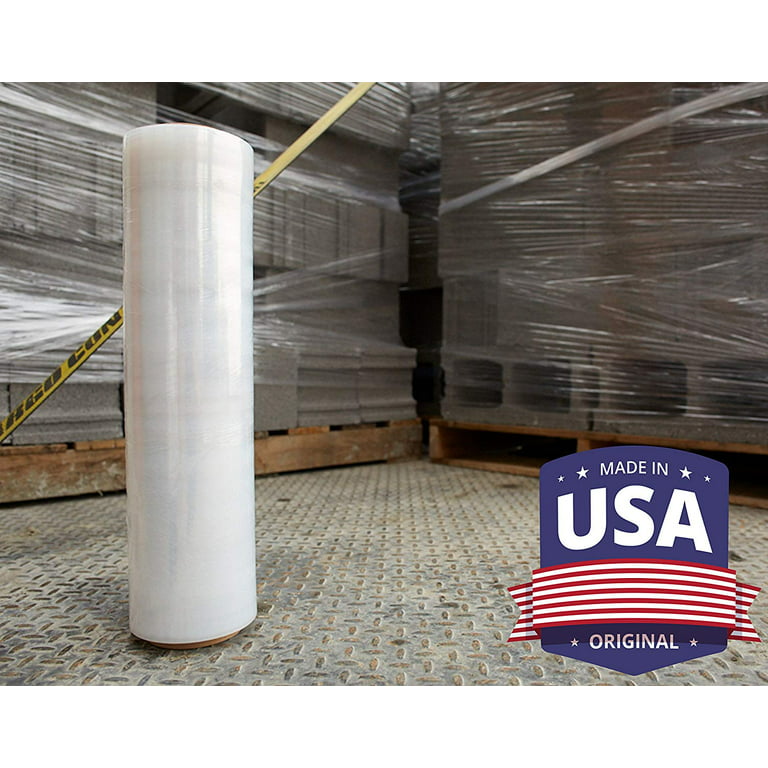Dallas Packaging Supplies 18'x 1200 ft Roll 80 Gauge Thick 4 Pack Industrial Stretch Wrap for Moving Plastic Wrap Skid Wrap Shrink Wrap Pallet Shrink